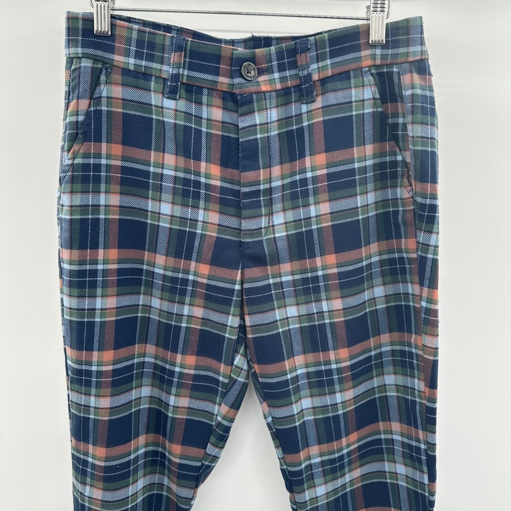 American Eagle Super Hi-Rise Skinny Trouser Navy Plaid Pants Women 8 Regular NEW - Picture 13 of 15